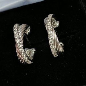 David Yurman Diamond Crossover Earrings